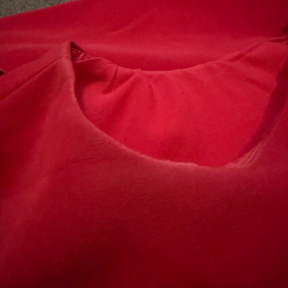 Kay Unger Genesis Walk Thru Pant Dress One Shoulder Red Size 14 - Picture 14 of 15